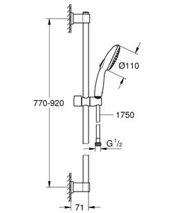 Grohe Vitalio Start Sprchový set 2jet s tyčou 95 cm, chróm 26955001 - galéria #3