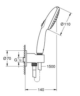 Kúpeľňová súprava Grohe Profi Tempesta 2 Jet, chróm 26921003 - galéria #3