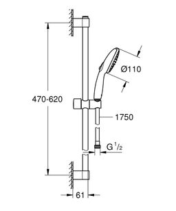 Grohe Profi Tempesta sprchová súprava 2 trysky 60 cm Eco, chróm 2759830E - galéria #3