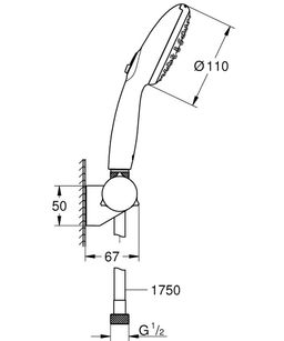 Grohe Profi Tempesta vaňová súprava 2 trysky Eco, chróm 2760130E - galéria #3