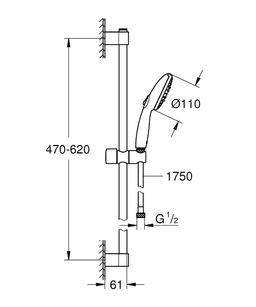 Grohe Profi Tempesta sprchová súprava s 3 tryskami, 60 cm, chróm 27794003 - galéria #3