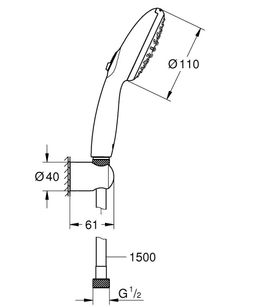 Grohe Profi Tempesta vaňová súprava 2 trysky, Eco, chróm 2780330E - galéria #3