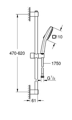 Grohe Profi Tempesta Cube 110 sprchový set 2jet 60 cm, chróm 26748003 - galéria #1