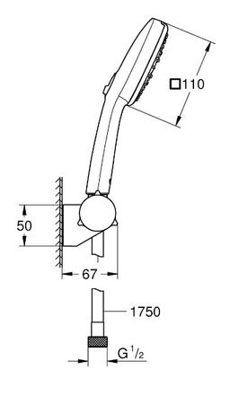Grohe Profi Tempesta Cube 110 3Jet, chróm 27584003 - galéria #1