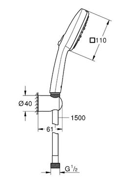 Grohe Profi Tempesta Cube 110 3Jet, chróm 27588003 - galéria #1
