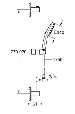 Grohe Profi Tempesta Cube 110 sprchový set 2jet 90 cm, chróm 27788003 - galéria #1