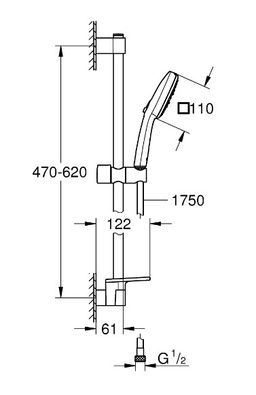 Grohe Profi Tempesta Cube 110 sprchový set 3jet 60 cm, chróm 27929003 - galéria #1