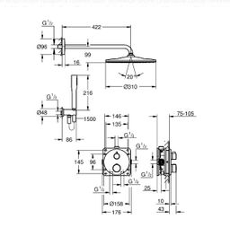 Sprchový systém Grohe Profi Grohtherm Soaker, chróm 34869000 - galéria #1