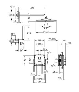 Sprchový systém Grohe Profi Grohtherm Soaker, chróm 34868000 - galéria #1
