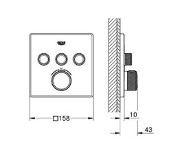Grohe Profi Smartcontrol Trojcestná termostatická batéria s fantómom čierna 102167KF00 - galéria #1