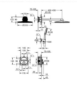 Sprchový systém Grohe Profi Grohtherm Smartcontrol Socket, chróm 34863000 - galéria #3