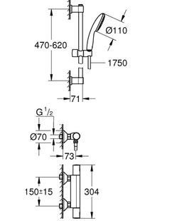 Sprchová súprava Grohe Precision Start s termostatickou batériou, čierna matná 345972431 - galéria #1