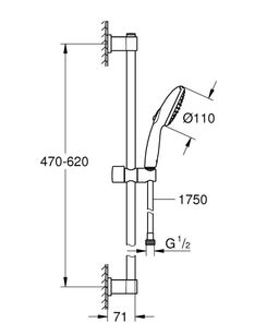 Grohe Vitalio Start Sprchový set, 2 jet, chrom 2794810E - galéria #3