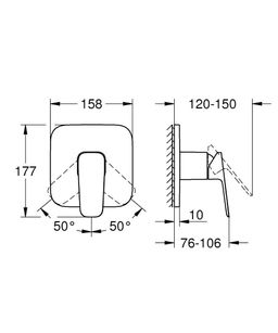 Grohe Profi Cubeo zásuvková sprchová batéria + hlavová sprcha, chróm 1053340000 - galéria #3
