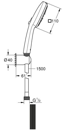 Grohe Tempesta Cube 110 Vaňová sada 3jet, čierna 275882433 - galéria #3