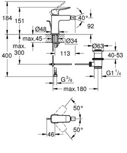 Grohe Dice Bidetová batéria s výpustným mechanizmom, chróm 1018770000 - galéria #3