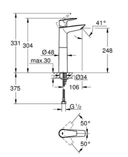 Grohe Professional BauEdge Umývadlová batéria, chróm 23910001 - galéria #4