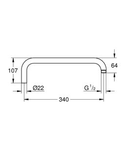 Grohe Rainshower Sprchové rameno 34 cm pre sprchové systémy, chróm 14014000 - galéria #1