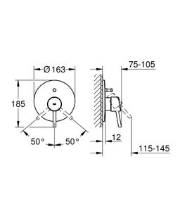 Grohe Concetto Umývadlová vaňová batéria, bez telesa 19346001 - galéria #2