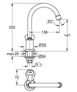 Stojanový ventil Grohe Costa L 20393001 - galéria #1