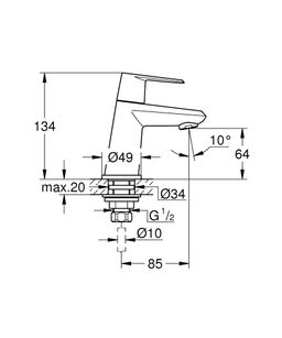 Stojanový ventil Grohe Eurodisc Cosmopolitan veľkosť XS 23051002 - galéria #1