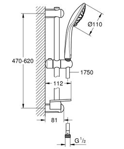 Masážna sprchová súprava Grohe Euphoria 110 s tyčinkou, 3 trysky - galéria #1