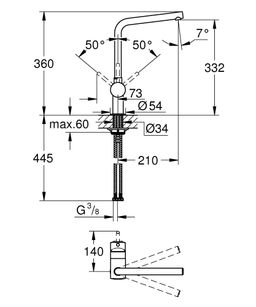 Grohe Minta Drezová batéria, Supersteel 31375DC0 - galéria #1