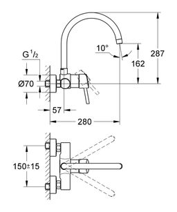Drezová batéria Grohe Concetto, DN 15 32667001 - galéria #1