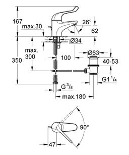 Grohe Euroeco Safety nástenná umývadlová batéria 32788000 - galéria #1