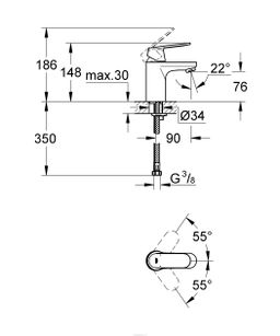 Grohe Eurosmart Cosmo Stojanková batéria pre umývadlo, bez výlevky 32824000 - galéria #5