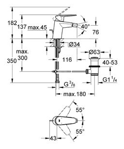 Páková bidetová batéria Grohe, DN 15 33244002 - galéria #1