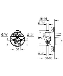 Univerzálna páková armatúra Grohe pod omietku 33961000 - galéria #2