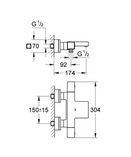 Grohe Grohtherm Cube Termostatická vaňová batéria 34497000 - galéria #1