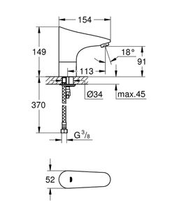 Grohe Europlus E Infračervená elektronická batéria G36208001 - galéria #1