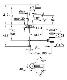Grohe Concetto Umývadlová batéria s obmedzovačom, chróm 23450001 - galéria #1