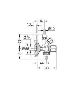 Grohe Kombinovaný rohový ventil, chrom 22033000 - galéria #2