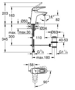 Grohe Eurostyle Páková umývadlová batéria 23374003 - galéria #1