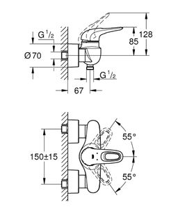 Grohe Eurostyle 2015 Sprchová batéria, s obmedzovačom teploty 33590003 - galéria #1