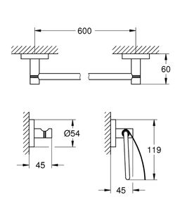 Súprava kúpeľňového príslušenstva Grohe Essentials 3 v 1 40775001 - galéria #1