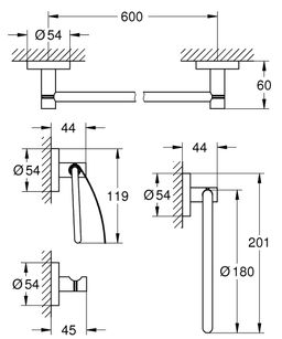 Súprava kúpeľňového príslušenstva Grohe Essentials 4 v 1 40776001 - galéria #1