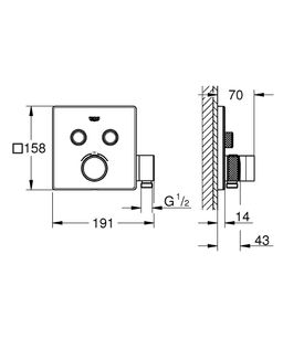 Grohe SmartControl Termostatická podomietková batéria, dvojcestná 29125000 - galéria #1