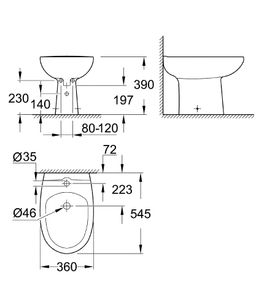 Grohe Bau Ceramic Stojací bidet, alpská biela 39432000 - galéria #1