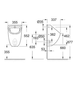 Grohe Bau Ceramic Pisoár, alpská biela 39438000 - galéria #1