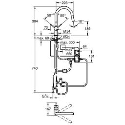 Elektronická drezová batéria Grohe Minta Touch, Supersteel 31358DC2 - galéria #1