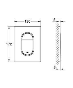 Grohe Arena Cosmopolitan S Splachovacie tlačidlo, Supersteel 37624DC0 - galéria #1