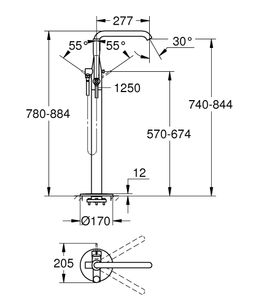 Grohe Essence Nová vaňová batéria, Cool Sunrise 23491GL1 - galéria #1