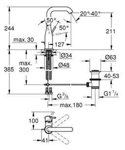 Grohe Essence Nová umývadlová batéria s výtokom, teplý západ slnka 32628DA1 - galéria #1
