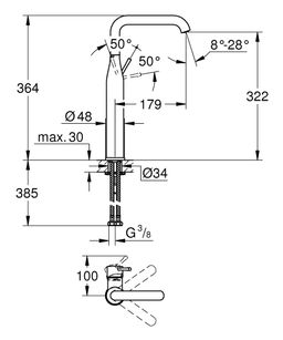 Grohe Essence Nová umývadlová batéria, bez výtoku, kartáčovaná Warm Sunset 32901DL1 - galéria #1