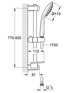 Sprchový set Grohe Euphoria s tyčou, kartáčovaný tvrdý grafit 27226AL1 - galéria #1