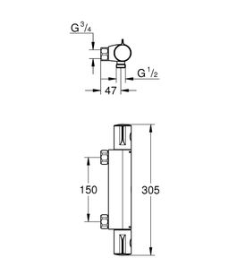 Grohe Grotherm 800 Termostatická sprchová batéria, chróm 34561000 - galéria #1